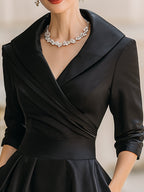 Dames Satijnen Midi Jurk Elegant