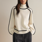 Valery Jumper | Dames Herfst Oversized Coltrui Jumper met Contrasterende Mouwafwerking