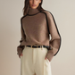 Valery Jumper | Dames Herfst Oversized Coltrui Jumper met Contrasterende Mouwafwerking