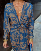 Dames Maxi Jurk met Gedraaide Taille