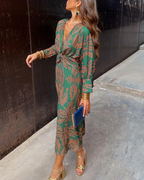 Dames Maxi Jurk met Gedraaide Taille