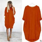 Dames Midi Jurk met Zakken Elegant