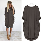 Dames Midi Jurk met Zakken Elegant