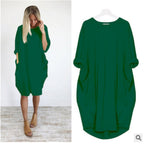 Dames Midi Jurk met Zakken Elegant