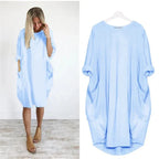 Dames Midi Jurk met Zakken Elegant