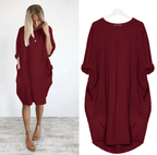Dames Midi Jurk met Zakken Elegant
