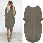 Dames Midi Jurk met Zakken Elegant