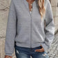 Valentina Vest | Dames Herfst Gebreid Vest met Rits, Geribde Zoom en Lange Mouwen