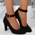 Dames Blokhak Sandalen Met Puntneus