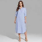 Women's Chic Blouse Midi Dress
