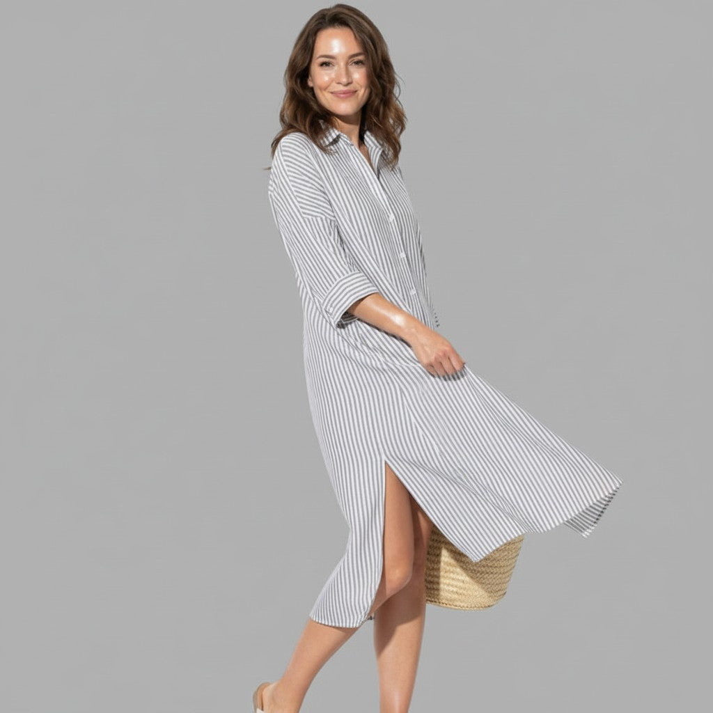 Dames Chic Blouse Midi Jurk