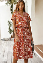 Dames Zomer Midi Jurk Dierenprint
