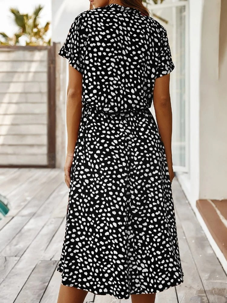 Dames Zomer Midi Jurk Dierenprint