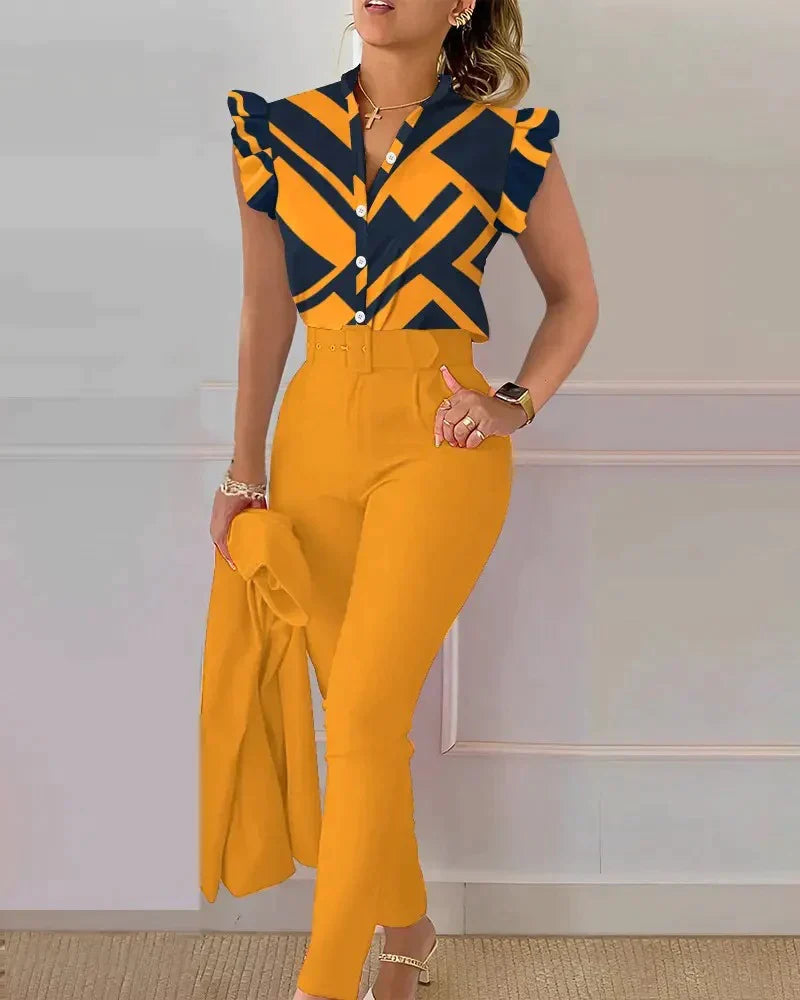 Sofina Set | Dames Kleurrijke Top en Broek