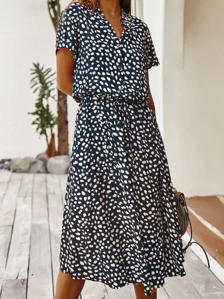 Dames Zomer Midi Jurk Dierenprint