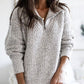 Valina Jumper | Dames Herfst Half Zip Jumper met Textuurbreisel en Opstaande Kraag