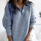 Valina Jumper | Dames Herfst Half Zip Jumper met Textuurbreisel en Opstaande Kraag