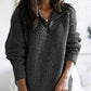 Valina Jumper | Dames Herfst Half Zip Jumper met Textuurbreisel en Opstaande Kraag
