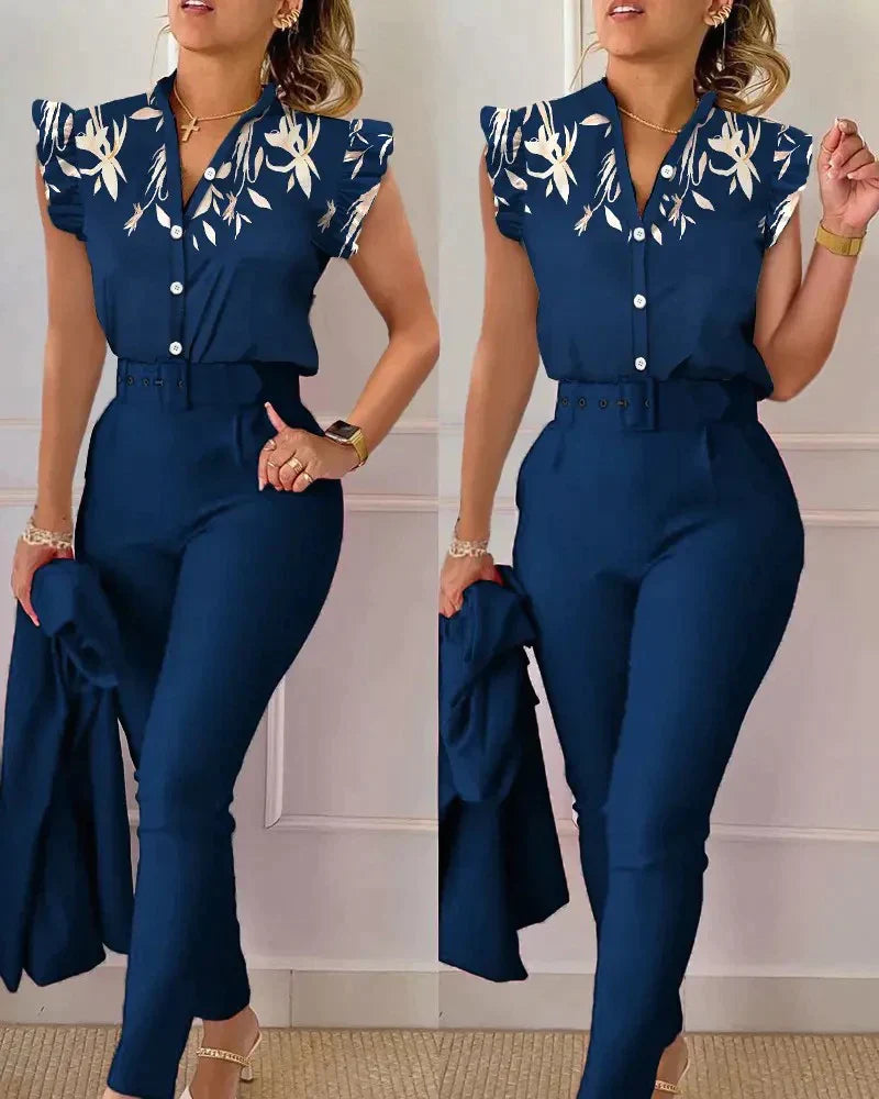 Sofina Set | Dames Kleurrijke Top en Broek