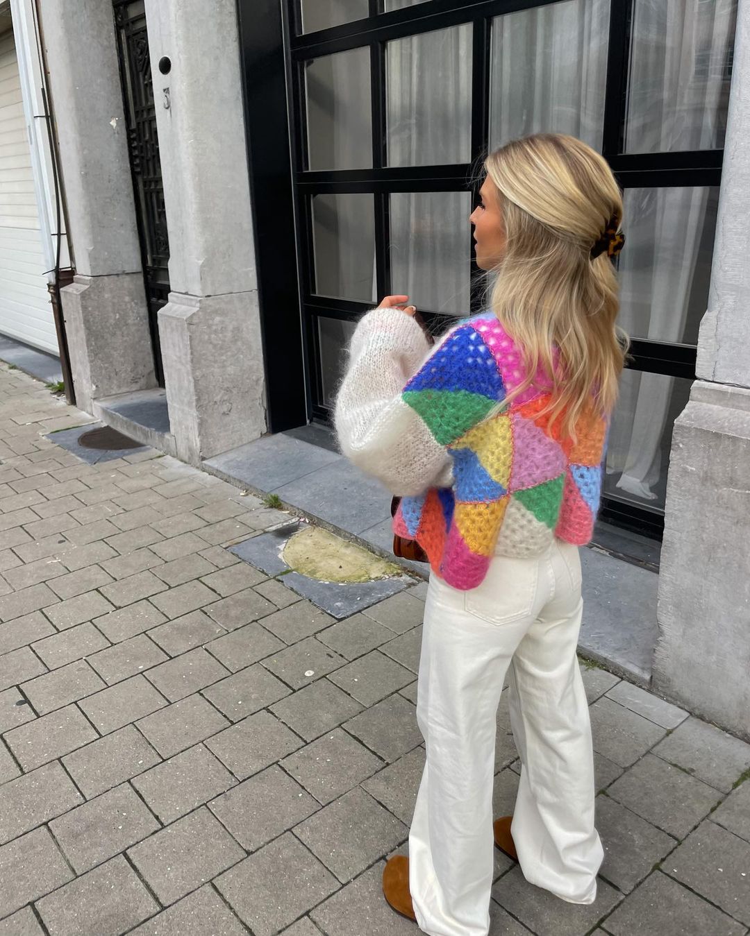 Renske Vest | Kleurrijk Patchwork Gebreid Vest