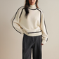 Valery Jumper | Dames Herfst Oversized Coltrui Jumper met Contrasterende Mouwafwerking