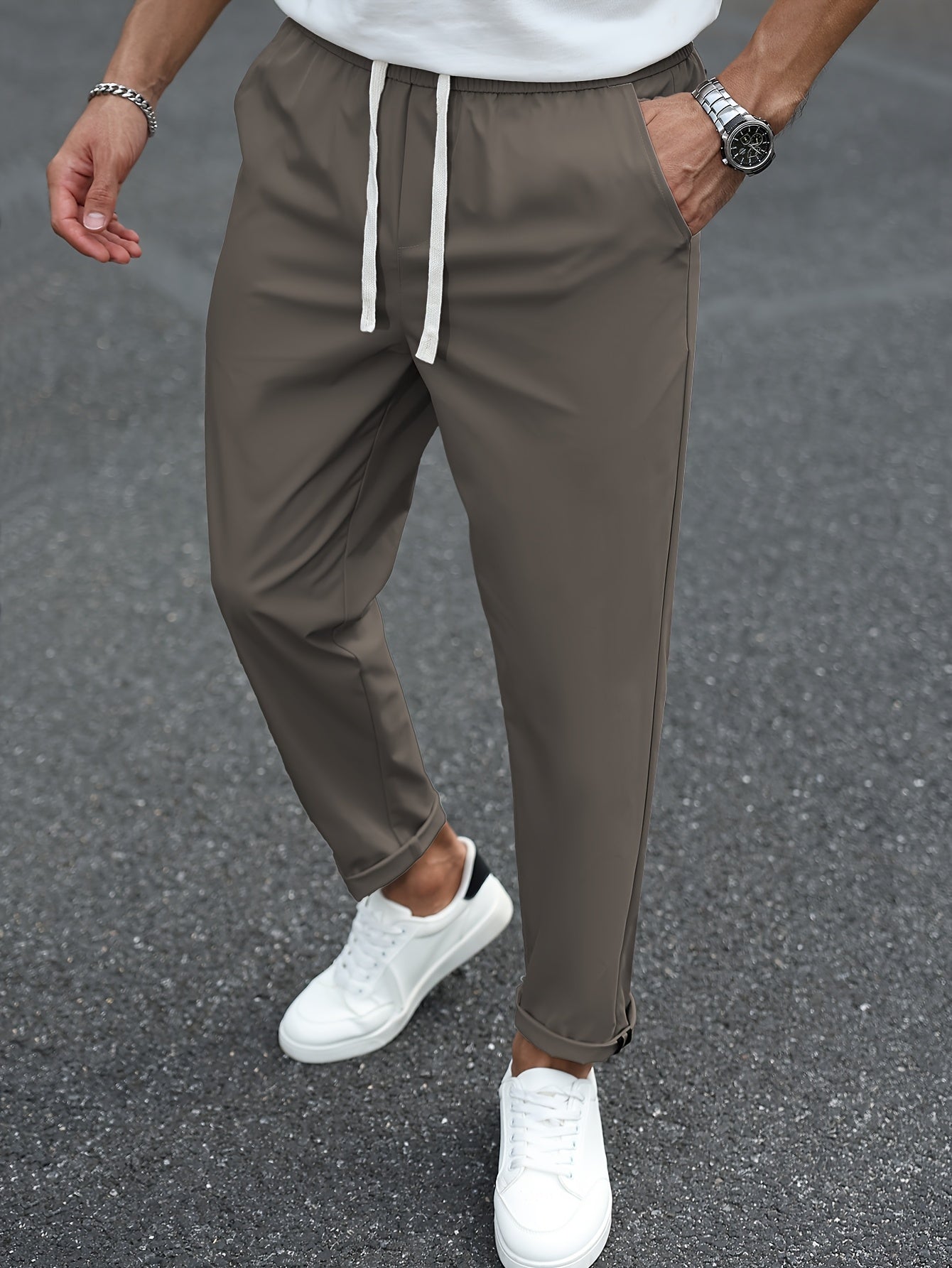 Heren Tapered Comfort Broek met Trekkoord Montarello