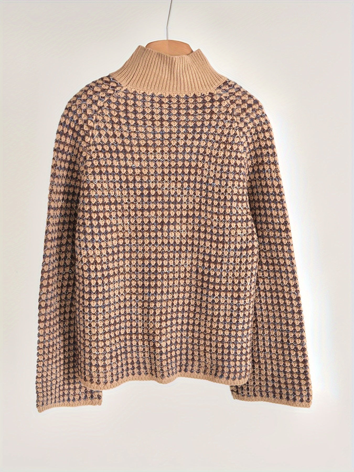 Carina Trui | Dames Herfst Gebreide Trui met Structuur