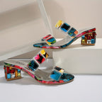 Sandals for Women | Open Toe Decorative Block Heel