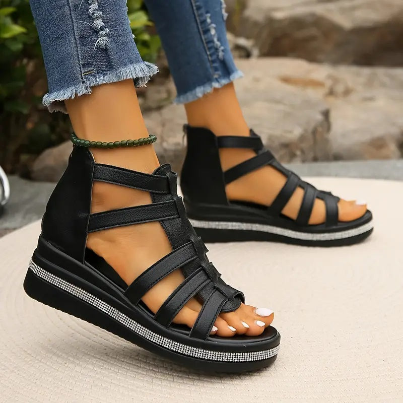 Dames Platform Sandalen met Meerdere Bandjes
