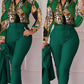 Lyneth Set | Lange Mouw V-Hals Top en Broek Set