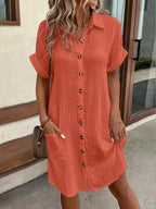 Women's Minimalist Mini Blouse Dress