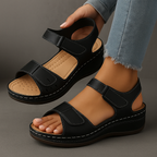Dames Platform Sandalen met Enkelband en Open Teen