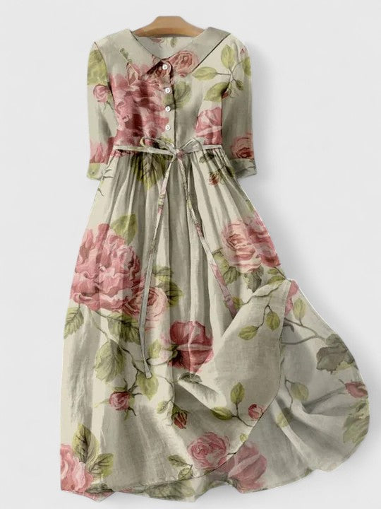 Dames Vintage Tuin Midi Jurk