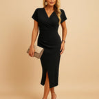 Dames Bodycon Wikkel Midi Jurk