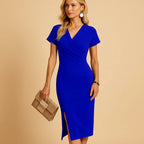Dames Bodycon Wikkel Midi Jurk