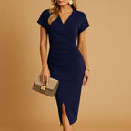 Dames Bodycon Wikkel Midi Jurk