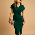 Dames Bodycon Wikkel Midi Jurk