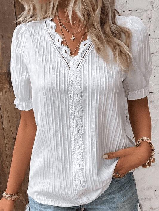 Ella Shirt | Elegant Dames Overhemd met Kant - Carla Moda