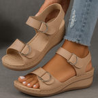 Dames Platform Sandalen met Enkelband en Open Teen