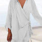 Wilda Blouse | Katoen-Linnen Wikkelblouse met Strik