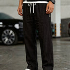 Heren Casual Broek met Trekkoord en Linnen Look Montarello