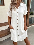 Women's Minimalist Mini Blouse Dress