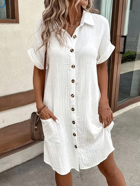 Women's Minimalist Mini Blouse Dress