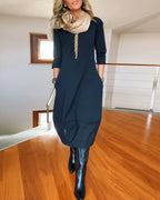 Dames Midi Jurk Elegante Pasvorm
