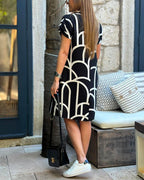 Dames Midi Jurk Korte Mouwen