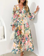 Dames Maxi Jurk Bloemenprint Verfijnd