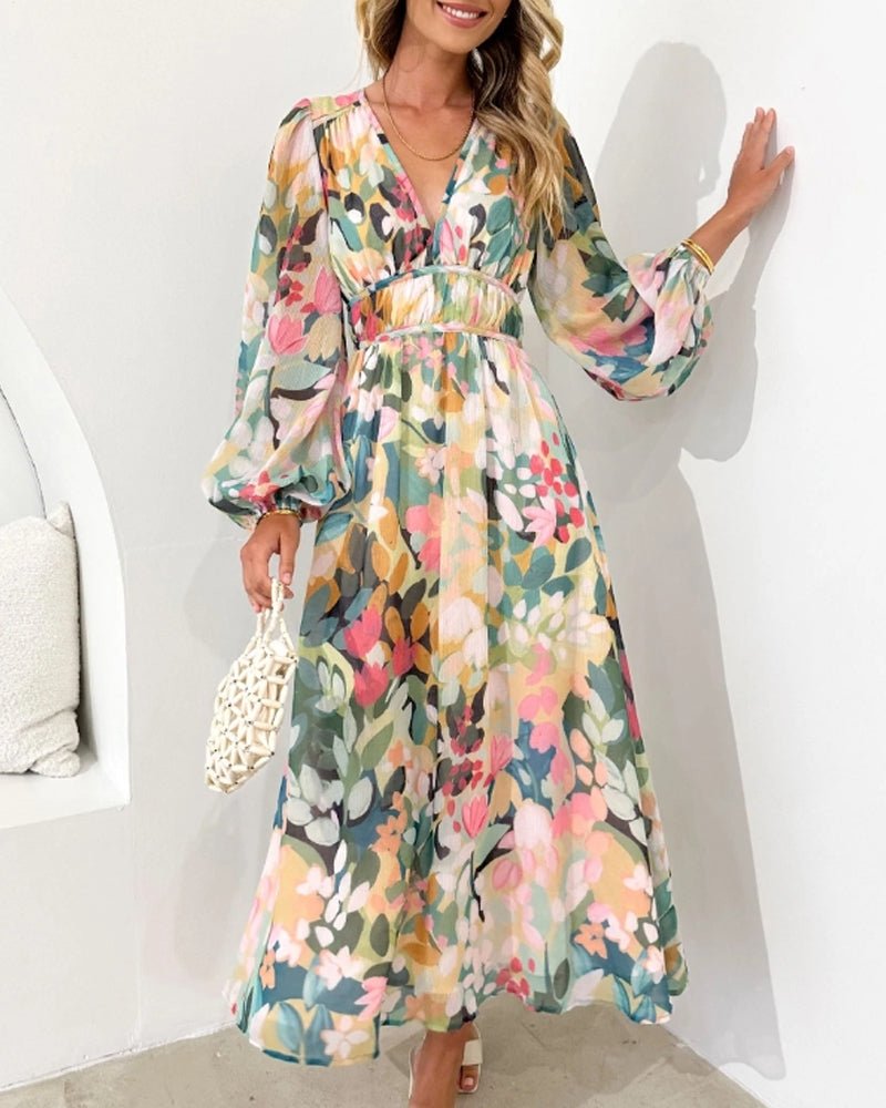 Dames Maxi Jurk Bloemenprint Verfijnd
