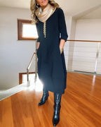 Dames Midi Jurk Elegante Pasvorm