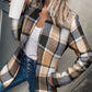 Aleah Jas | Winter Lange Jas met Ruitpatroon zonder Knopen