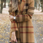 Aleisha Jas | Herfst Lange Jas met Ruitpatroon